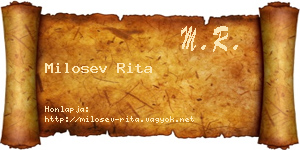 Milosev Rita névjegykártya